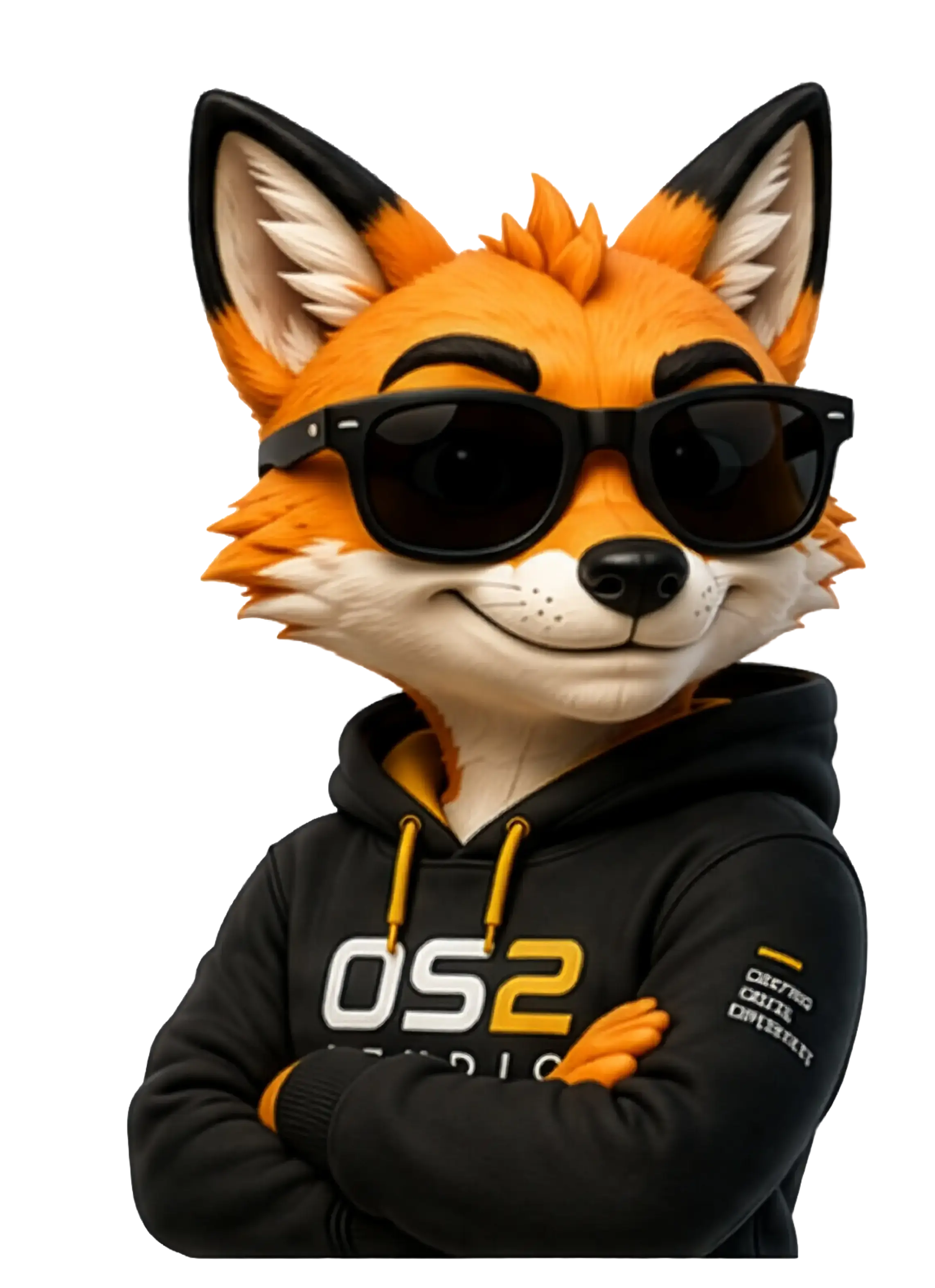 OS2 Studio fox mascot, cool pose