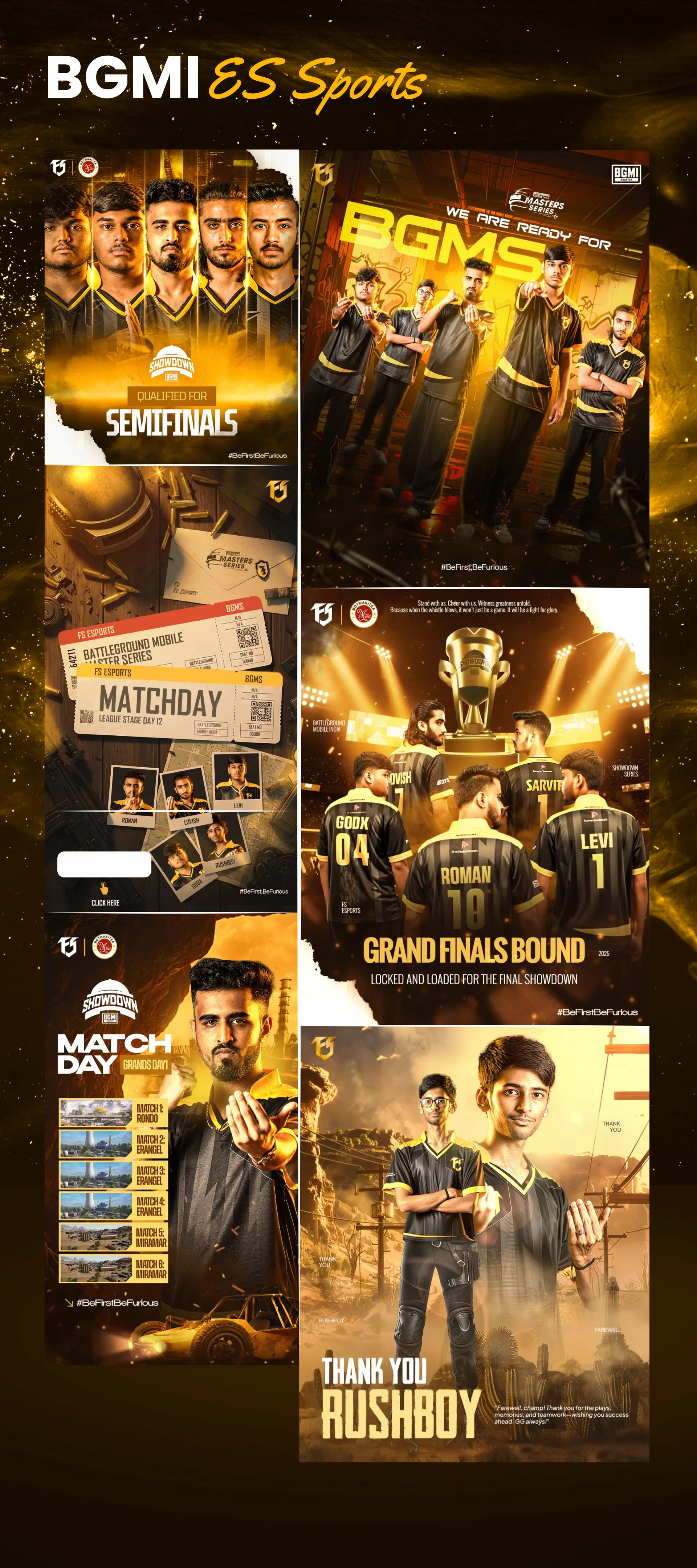 Full-scale tournament branding for BGMI Esports