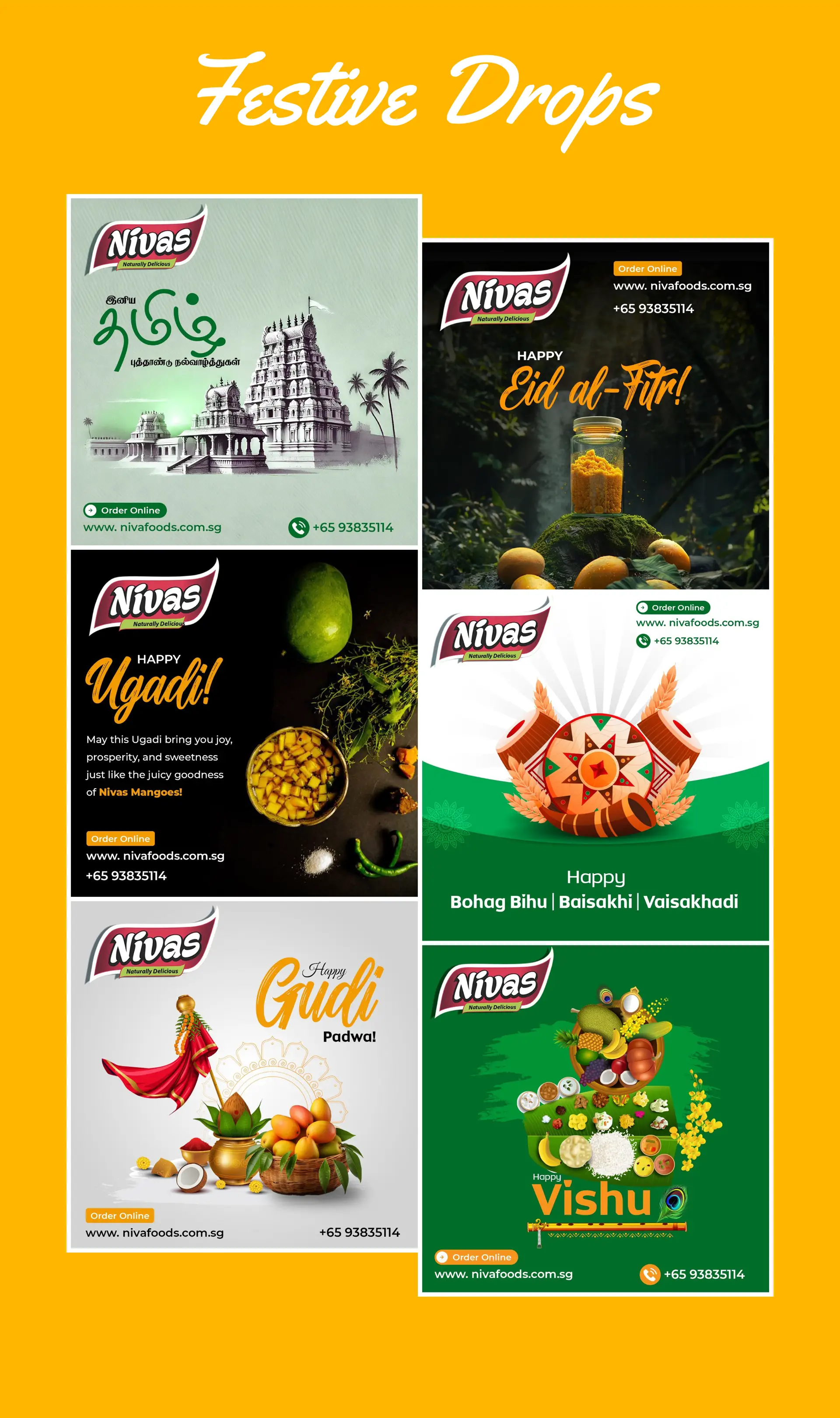 Digital ad campaign and creative drops for Nivas Foods