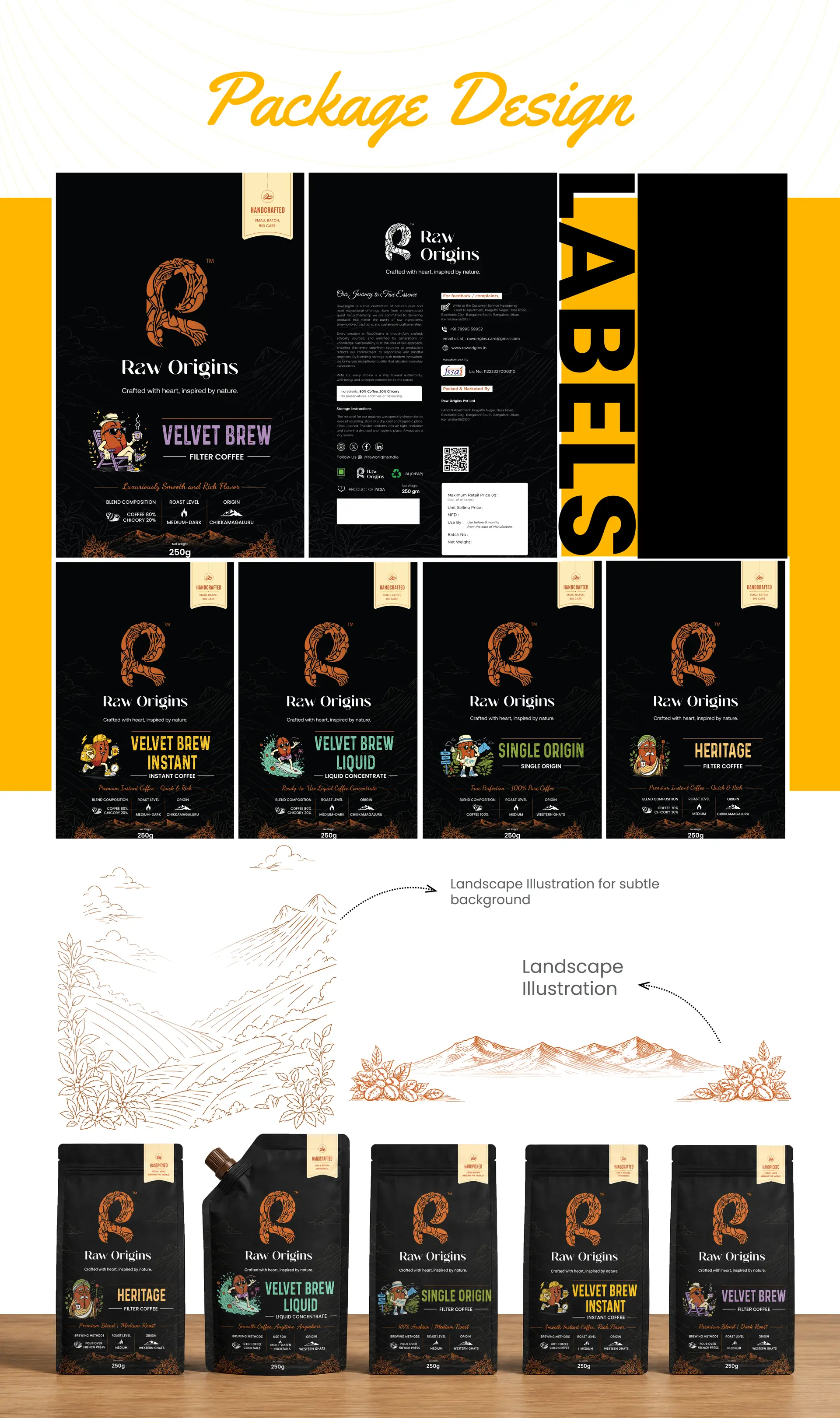 Website and character packaging for Raw Origins